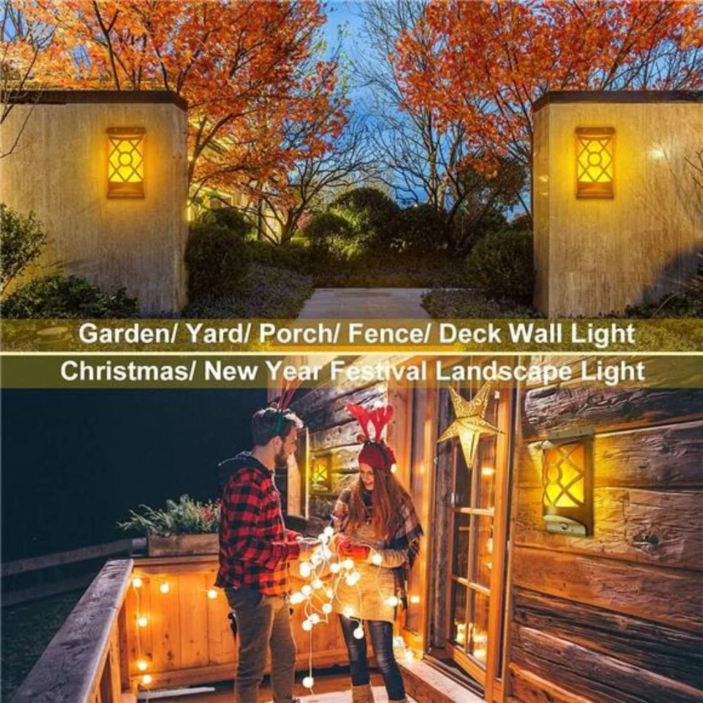 6 Pack Solar Flame Lights Outdoor Waterproof - Realistic 3D Flickering Flame